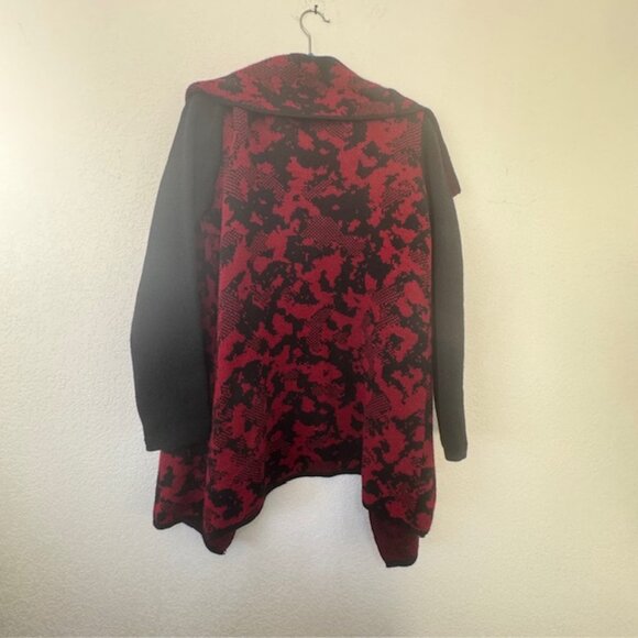 Madison Hill Womens Camouflage, Waterfall Knit Cardigan Red Open Front size XL - Picture 3 of 6
